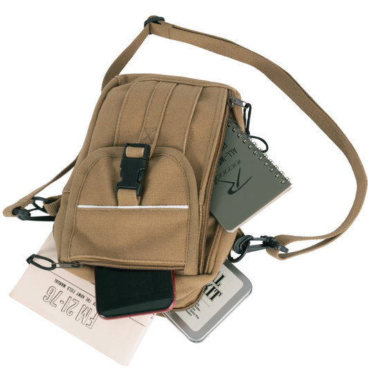 Heavyweight Classic Canvas Passport Travel Pouch Crossbody Utility Shoulder Bag for Traveling