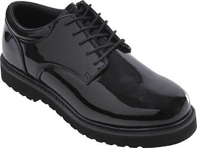 Black High Gloss Uniform Oxford Shoes Military Police Duty Dress Shoes Oil Resistant Work Sole