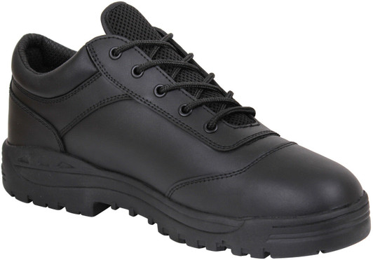 Black Athletic Oxfords Tactical Leather Utility Shoes Work Duty Uniform Soft Toe