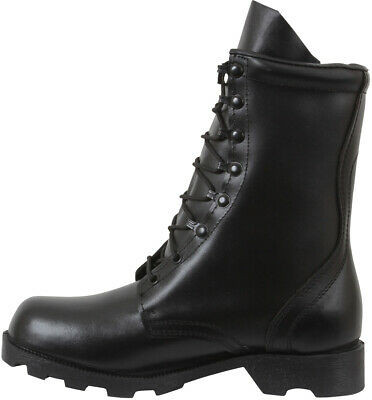 Black Speedlace Combat Boots 10" Leather Military Tactical Army Rubber Sole