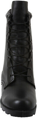 Black Speedlace Combat Boots 10" Leather Military Tactical Army Rubber Sole