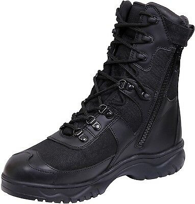 Black Side Zipper Forced Entry V-Motion Flex Tactical Military Boots