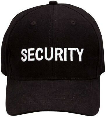 Black Security Cap Adjustable Embroidered Uniform Hat Guard Officer Agent