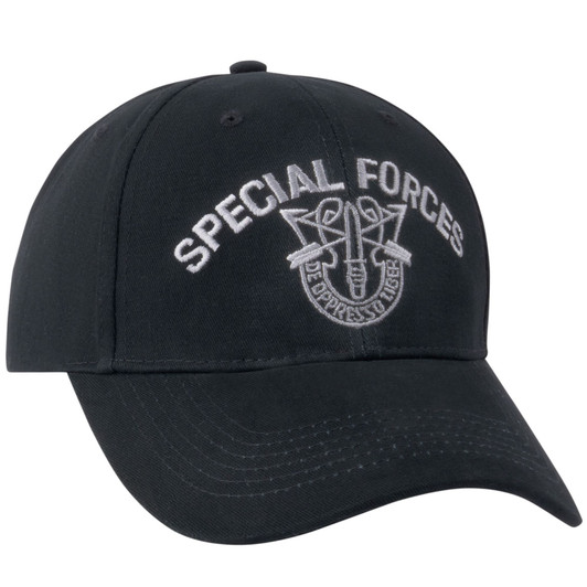 Black Special Forces Deoppresso Liber Embroidered Logo Adjustable Baseball Hat