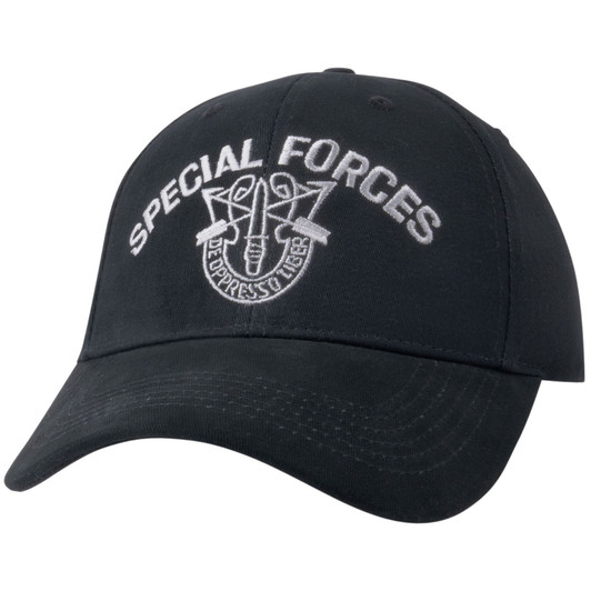 Black Special Forces Deoppresso Liber Embroidered Logo Adjustable Baseball Hat