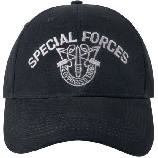 Black Special Forces Deoppresso Liber Embroidered Logo Adjustable Baseball Hat