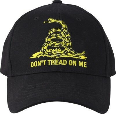 Black Don't Tread On Me USMC Gadsen Snake Adjustable Hat