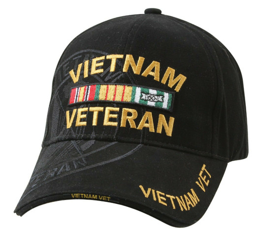 Black US Army Deluxe Vietnam Veteran Hat Military Low Profile Baseball Cap