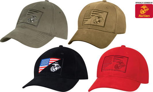 USMC American Flag Cap Globe and Anchor US Marines Military Baseball Hat Dad Cap