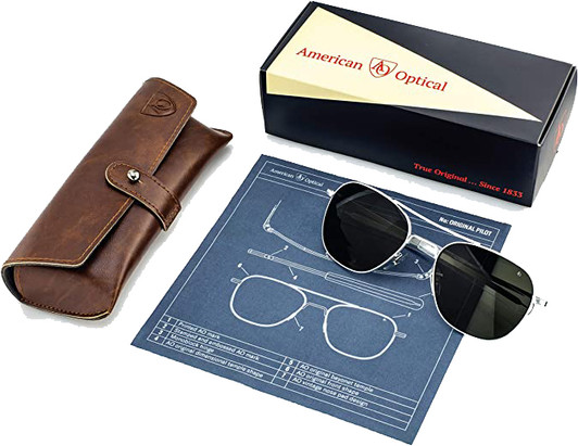 AO Original Pilot Sunglasses Aviator Air Force Style - Bayonet Temple
