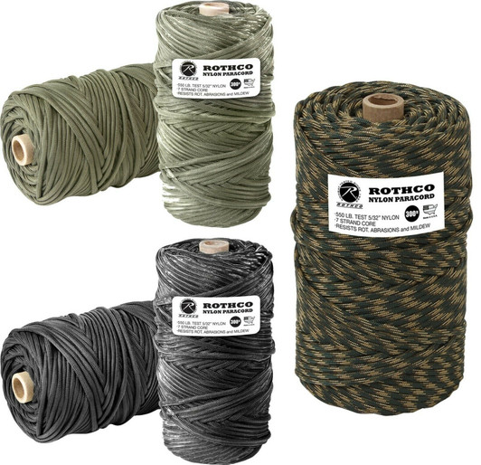 550LB Type III Military 100% Nylon Paracord Cord Rope 300 Feet Tube