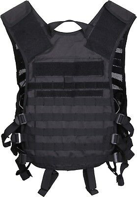 Black Lightweight Military Tactical MOLLE Adjustable Mesh Utility Vest
