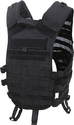 Black Lightweight Military Tactical MOLLE Adjustable Mesh Utility Vest