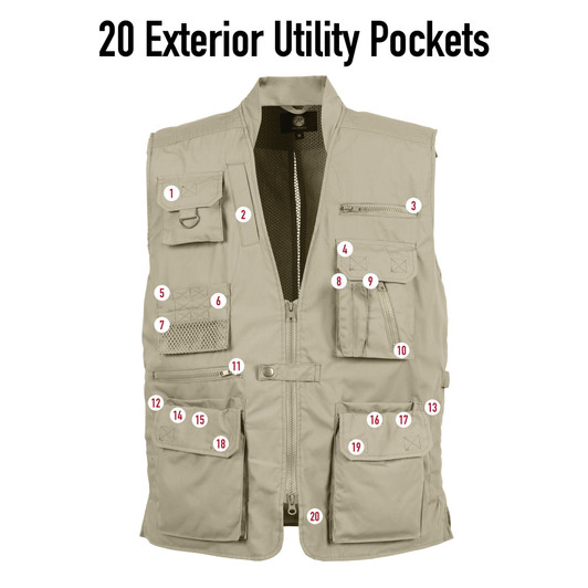 Tactical Concealed Carry Cargo Vest | Travel Outdoor Plainclothes CCW Multi-Pocket Vest