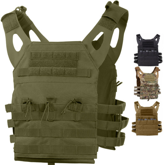 Tactical Plate Carrier Vest - Lightweight Military Army MOLLE Mag Assault System
