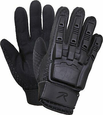 Black Armored Military Padded Molded Hard Back Tactical Gloves