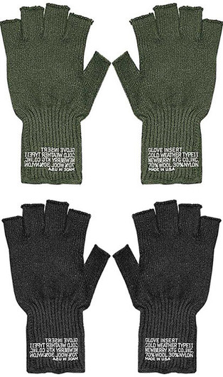 Fingerless Wool Gloves US Made Knit Ragg GI Tactical Military Army Outdoor Warm