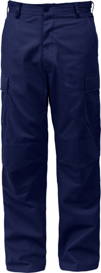 Dark Navy / Midnight Blue Zipper Fly Military Fatigues Cargo Uniform Pants