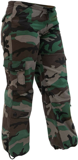 Womens Camo Army Fatigues Military Cargo Pants BDU Paratrooper