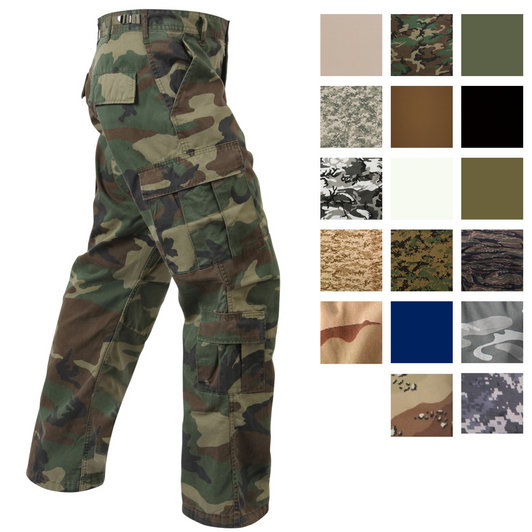 Military Paratrooper Fatigues Cargo Camo Pants 8 Pocket Washed Army Tactical