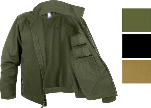 Tactical Concealed Carry Lightweight Jacket Ambidextrous CCW Solid Coat