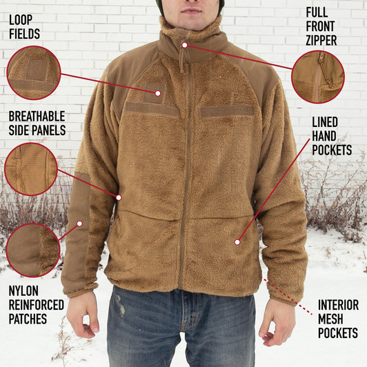 Soft Polar Fleece Sweatshirt, ECWCS Tactical Gen III Level 3 Field Jacket