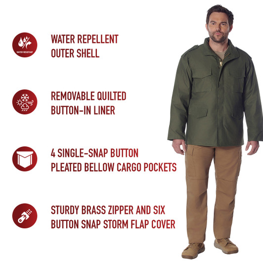 Camo Military M-65 Field Coat Camouflage Army M65 Tactical Uniform Jacket M1965