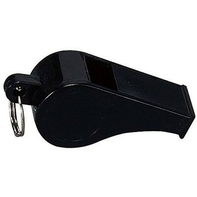 Tactical Whistle Black Plastic Keyring Police Security Sports Referee Emergency