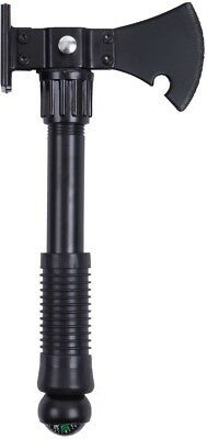 Black 5-In-1 Multi Purpose Camping Tool Emergency - Shovel Saw Axe Pick Compass