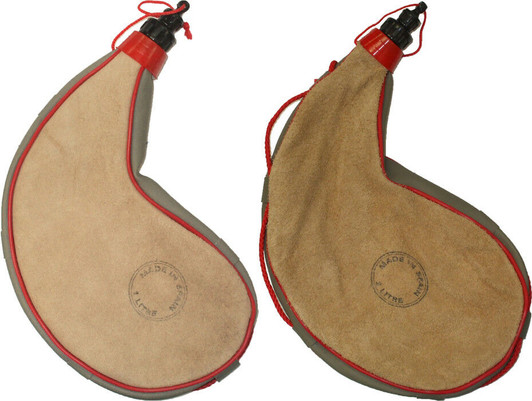 Traditional Goatskin Wine Bota Bag, Tan Spanish Leather Wineskin Beige Canteen