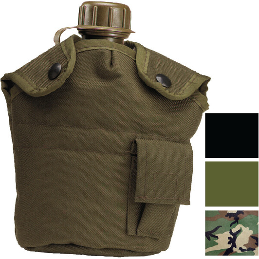 Nylon Canteen Cover 1 Qt Clips Fleece Travel Outdoor Hiking Military Tactical
