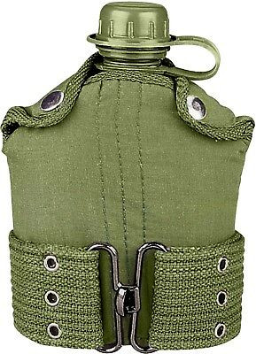 Olive Drab 1 Quart Plastic Canteen, Cover & Pistol Belt Kit