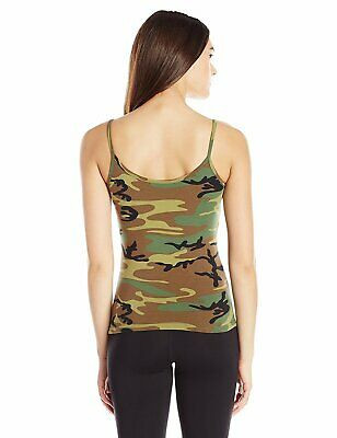 Womens Woodland Camouflage Slim Fit Casual Military Tank Top