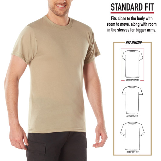 Mens Black Moisture Wicking Solid Military T-Shirt