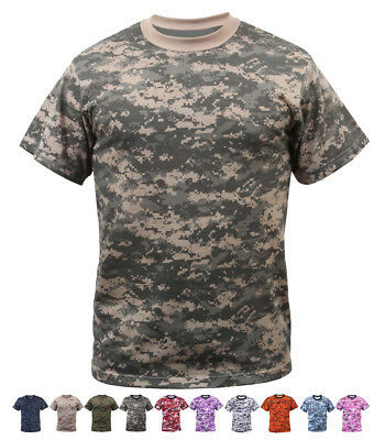 Digital Camo Tactical T-Shirt Camouflage Military Tee Short Sleeve Digi Army