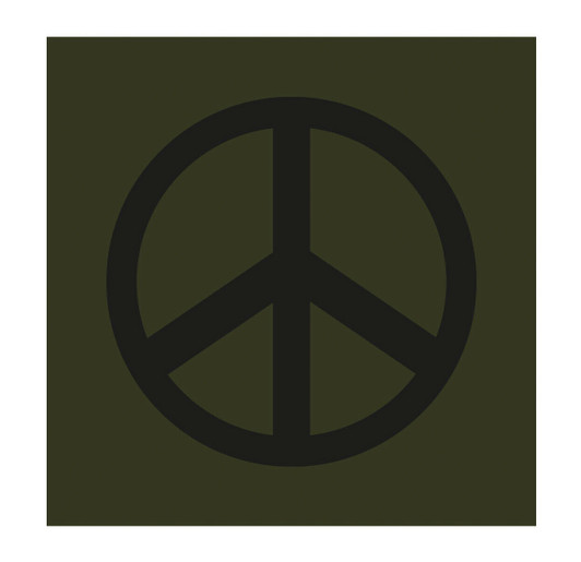 Olive Drab Retro Peace Sign Black Logo Fashion T-Shirt