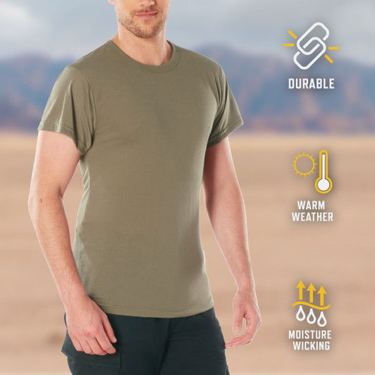 Quick Dry Tactical T-Shirt Solid Moisture Wicking Military Army Crew Workout Tee