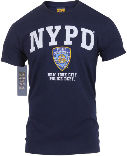 NYPD T-Shirt Official Licensed Navy Blue Athletic Tee New York City Police Dept