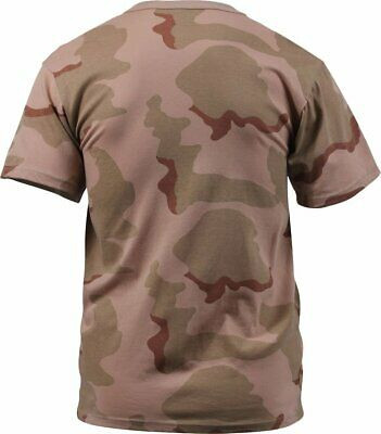 Mens Tri-Color Desert Camouflage Tactical Military Short Sleeve T-Shirt