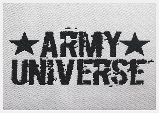 2 Pack Army Universe Cloth Sticker Fabric Patch 2.5" x 3.5" Black / White