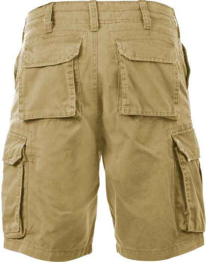 Mens Khaki Solid Military Vintage Army Paratrooper Shorts Cargo Shorts