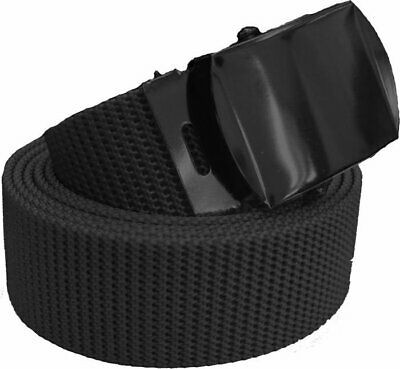 Black Nylon Web Belt Black Buckle Tactical Uniform Military Army Skater Jeans