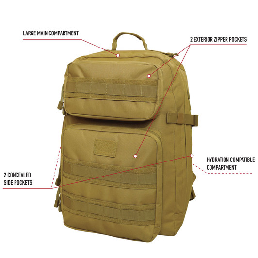 Tactical Fast Mover Backpack MOLLE Weekend Overnight Bag Knapsack