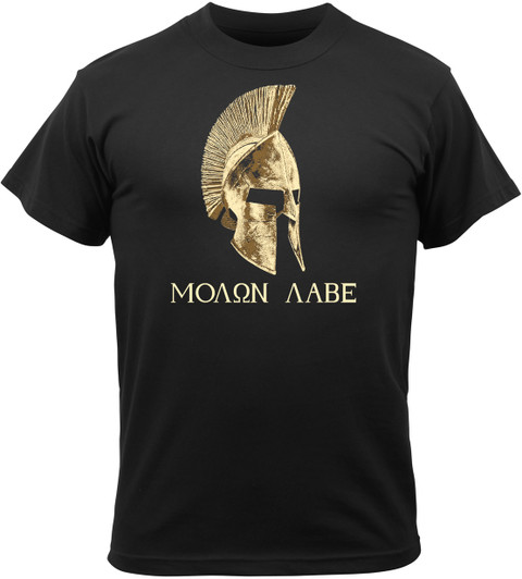 Black Molon Labe Spartan Helmet Warrior T-Shirt
