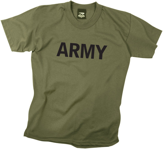 Kids Olive Drab Army Physical Training T-Shirt PT Boot Camp Tee