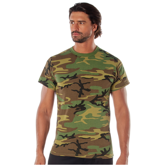 Woodland Camouflage Heavy Duty Premium Poly/Cotton Military T-Shirt