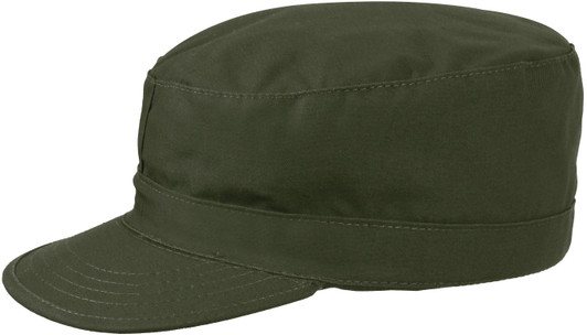 Olive Drab Fatigue Hat with Padded Ear Flaps - Tactical Fitted Winter Patrol Cap