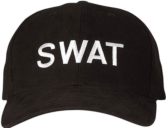 Black Embroidered SWAT Law Enforcement Adjustable Cap