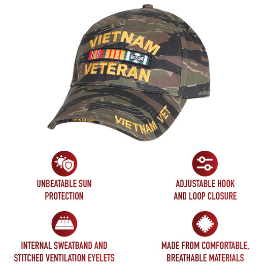 Tiger Stripe Camouflage Vietnam Veteran Military Adjustable Cap