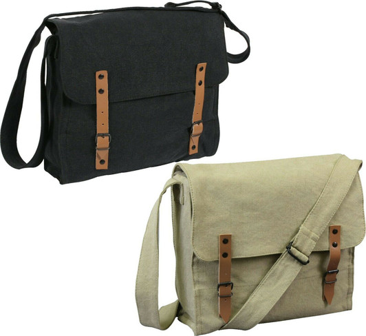 Solid Cotton Canvas Medic Shoulder Bag Washed Cotton Canvas Mini Bag